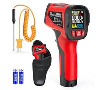 TEMIRUP - Pistola de temperatura láser digital sin contacto con pantalla LCD a color para cocinar, plancha, motor, HVAC, pistola de temperatura IR con emisividad ajustable, -40 °C ~ 650 °C (-40 ℃ ~