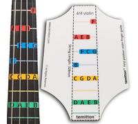temitton™ Guía de dedo de 1ª posición para violín, tamaño 4/4, hojas estáticas no adhesivas, digitación codificada por colores, calcomanías para diapasón de violín, calcomanías de posición de violín