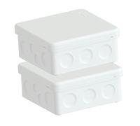 Temolink Caja de conexiones IP65, color blanco, 2 unidades, impermeable, pequeña, con tapa a presión, junta de goma mejorada, caja de distribución para ambientes húmedos para exteriores, 88 x 88 mm