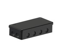 Temolink Caja de conexiones IP65, color negro, 1 unidad caja de distribución impermeable, junta de goma mejorada, caja de distribución para ambientes húmedos para exteriores, tapa con tornillo, 180 x