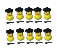 TEMOOUES 10 pinzas para el pelo de pato amarillo con temática de flores delicadas adecuadas para niños, adolescentes y amantes de los estilos de dibujos animados