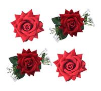 TEMOOUES 4 ganchos de alzapaños de cortina con diseño de flores de rosas elegantes para ventanas y ventanas, para decoración del hogar, boda, cierres de cortina decorativos