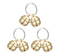 TEMOOUES Colgante de campanas de mascotas de moda con acabado antiguo para actividades en interiores y exteriores, llavero de cobre vintage de metal