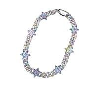 TEMOOUES Collar con colgante de resina resistente a las alergias, colores vibrantes, resistente al agua, accesorios coloridos para el cuello para uso diario, collar casual de acrílico único, talla