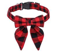 TEMOOUES Collar de Navidad ajustable para perros con corbatín, gatito, corbata, gato, festival, disfraz, accesorio de fiesta para mascotas, perro de Navidad