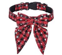 TEMOOUES Collar de Navidad ajustable para perros con corbatín, gatito, corbata, gato, festival, disfraz, accesorio de fiesta para mascotas, perro de Navidad