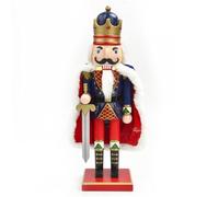 TEMOOUES Delicado adorno de soldado cascanueces de madera, 38 cm de altura, decoración de mesa para celebración de temporada, decoración artística de casas de vacaciones, cascanueces