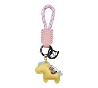 TEMOOUES Elegante llavero de cuero colorido con forma de caballo elegante llavero de coche colgante accesorios para hombres y mujeres elegante llavero de cuero regalo, Ss, TT