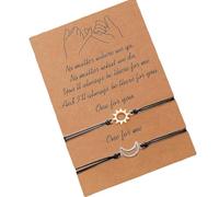 TEMOOUES Juego de 2 sofisticadas pulseras de luna y sol para parejas, hechas de materiales de primera calidad que ofrecen comodidad y estilos de joyería de sol y luna, talla única, como se describe