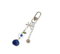 TEMOOUES Llavero con dije de teléfono en forma de arándano para mujeres y niñas, bonito regalo de primavera, cadena de metal de aleación resistente, versátil, uso diario, bonito llavero de arándanos