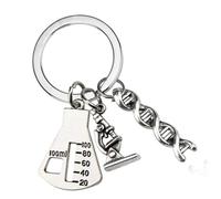 TEMOOUES Llavero de aleación con colgante de molécula de química, anillos de estructura molecular para amantes de la ciencia y anillos educativos de gestión, K338, Talla única