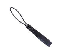TEMOOUES Llavero de piel de vaca artificial simple y elegante, accesorio de anillos de cuero artificial simple y elegante, Negro Interior Gris, Talla única