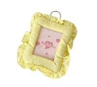 TEMOOUES Marco de fotos de tela apto para viajes, para tarjetas de 7,6 cm, compacto, de tela, almohada, llavero, bolsas de almacenamiento decorativas, tarjetas fotográficas compactas, decoración para