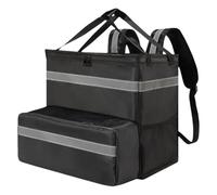 TEMOOUES Mochila de transporte de pizza de grado comercial, paneles de asistencia interna, red ventilada, amortiguación trasera, bolsa extensible para envío de pizza