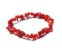 TEMOOUES Pulsera de grava natural con piedras de cristal para mujer, regalo decorativo, joyería para yoga, oración, chakras naturales, grava de cristal, talla única, como se describe