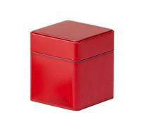TEMOOUES Simple - Organizador de almacenamiento cuadrado de color sólido, lata de hierro, color negro, verde, caja de hierro con sello de metal