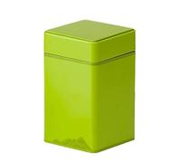 TEMOOUES Simple - Organizador de almacenamiento cuadrado de color sólido, lata de hierro, color negro, verde, caja de hierro con sello de metal