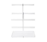 TEMOOUES Soporte de metal para exhibición de joyas de 3 niveles, organizador de árbol para pulseras, collares con aretes, anillos, bandeja de almacenamiento de joyería de mesa