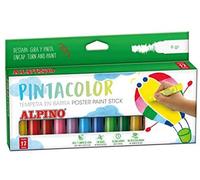 Alpino Témperas en barra Pintacolor – secado rápido para niños – 12 colores surtidos
