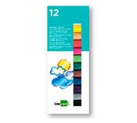 Tempera solida en barra liderpapel escolar 10 gr caja de 12 colores surtidos