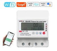 Temperador de interruptores fotovoltaicos de Tuya WiFi Temporizador de interruptor fotovoltaico Solar Medidor de hora bidireccional Medidor Home E