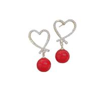 Temperamento de dama noble pendientes de perla grandes corazón femenino celebridad de internet