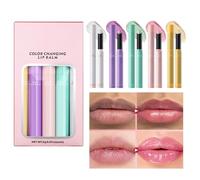 Temperature Change Lip Gloss, Nourishing Lip Cream Set, 5X Girls Lipstick Set, Waterproof Lip Balm, Party Lip Gloss, Daily Life Lipstick, Business Trip Lip Balm for Parties