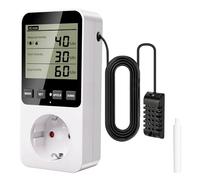 Temperaturregulator Socket, 250V mit Fühler Zeitschaltuhr Digital Termostat Socket Heating Refrigeration Temperature switcher für Greenhouse Refrigerator, Aquarium,Terrarium,Reptilen