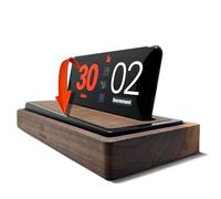 Tempest Deluxe Chess Clock: Reloj ajedrez, Backgammon, Go y Scrabble en Nogal Negro sólido y Cuero auténtico, Incluye aplicación Gratuita para iOS y Android (Funciona con tu Propio teléfono)