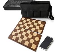 Tempest MagSplit™ - Tablero de ajedrez portátil de madera de tamaño completo y equipo de ajedrez Tempest All-in™ resistente a la intemperie, bolsa de mensajero y conjunto Tempest Premium Scorebook