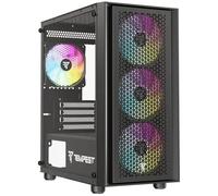Tempest Rampart Caja PC ARGB Micro ATX/ITX, Cristal Templado, Alta Ventilación, USB 3.0, 4 Ventiladores 120mm Preinstalados, Torre Gaming Negra