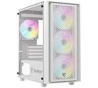 Tempest Rampart Caja PC ARGB Micro ATX/ITX, Cristal Templado, Alta Ventilación, USB 3.0, 4 Ventiladores 120mm Preinstalados, Torre Gaming Blanca