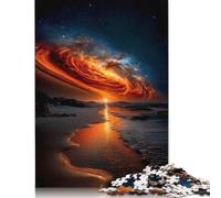 Tempesta di Fuoco Celeste al tramonto - Puzzle galassia cosmica sull'oceano, 1000 pezzi, Puzzle per adulti e Ragazzi dai 12 Anni in su, 38x26 cm/1000 pezzi