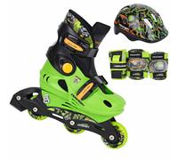 Tempish Racer Skate Set Kinder-Inlineskates Patines Verde + Casco Y Protector