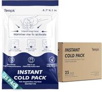 Tempk Paquete de 25 compresas frías instantáneas, bolsas de hielo instantáneas de larga duración para lesiones, compresa fría desechable para aliviar el dolor, hinchazón, inflamación, esguinces, dolor