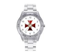 Templar Knight - Reloj analógico de cuarzo para hombre, correa de acero inoxidable, reloj de pulsera de negocios