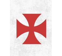 Templar Notebook | Red Cross Symbol - Honor, Duty & Inner Discipline | 8.25x11 in (Hardcover): 180 Lined Pages for Knightly Reflection, Personal Mastery & Spiritual Focus - White Cover Edition