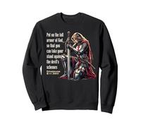 Templario Mujer Caballero Versículo Bíblico Cristiano Que Dice Sudadera, Unisex para Adultos, Negro, L