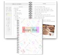 Templatables Libro de recetas personalizado - Libro de cocina familiar A5 en blanco para escribir tus propias recetas | 100 páginas con índice, conversiones y rastreador dietético | Regalo de recuerdo