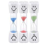 Temple 3 temporizadores de arena para cepillado de dientes, temporizador dental para niños. Cuenta regresiva, sonrisa y cepillo para dientes sanos, azul, verde y rojo (3 minutos)