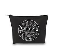 Temple Grandin - Bolsa de maquillaje para autismo, regalo de aceptación de autismo, regalo de TDAH, regalo de neurodiversidad, regalo de Aspergers para partidarios del autismo, Vivir en cuevas Bag Eu,