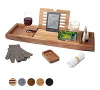 Temple Spring Estante Baño, Acacia Bandeja Baño, Bandeja Bañera Extensible, Accesorios Bañera - No Teca