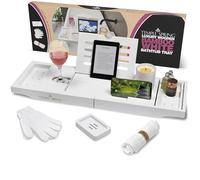 Temple Spring Estante Baño, Bambu Bandeja Baño, Bandeja Bañera Extensible, Accesorios Bañera - Blanco