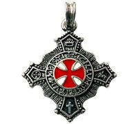 Templer orden Cadena Colgante, colgante plata de ley 925, Caballero Templario (Cadena de cruz