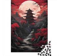 Templo de la Luna Roja 1000 Piezas Cartón Grueso Rompecabezas Conjunto Coleccionistas Imposible Difícil Desafío Juego Educativo 38x26cm/1000pcs