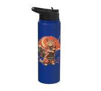 Templo de la pagoda del arte japonés del gato ninja japonés del gato samurái Stainless Steel Insulated Water Bottle