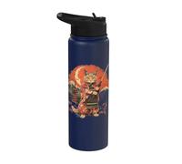 Templo de la pagoda del arte japonés del gato ninja japonés del gato samurái Stainless Steel Insulated Water Bottle