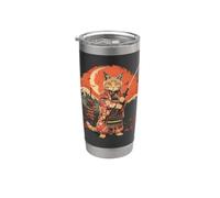 Templo de la pagoda del arte japonés del gato ninja japonés del gato samurái Vaso térmico de acero inoxidable de doble pared