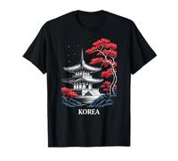 Templo de montaña Coreano Divertido y árbol de Arce japonés Rojo Camiseta