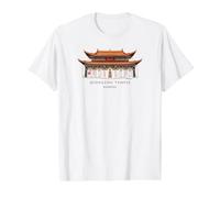 Templo de Qiongzhu, Dibujo a Mano, Kunming, China Camiseta gráfica económica, Hombre, Blanco, M